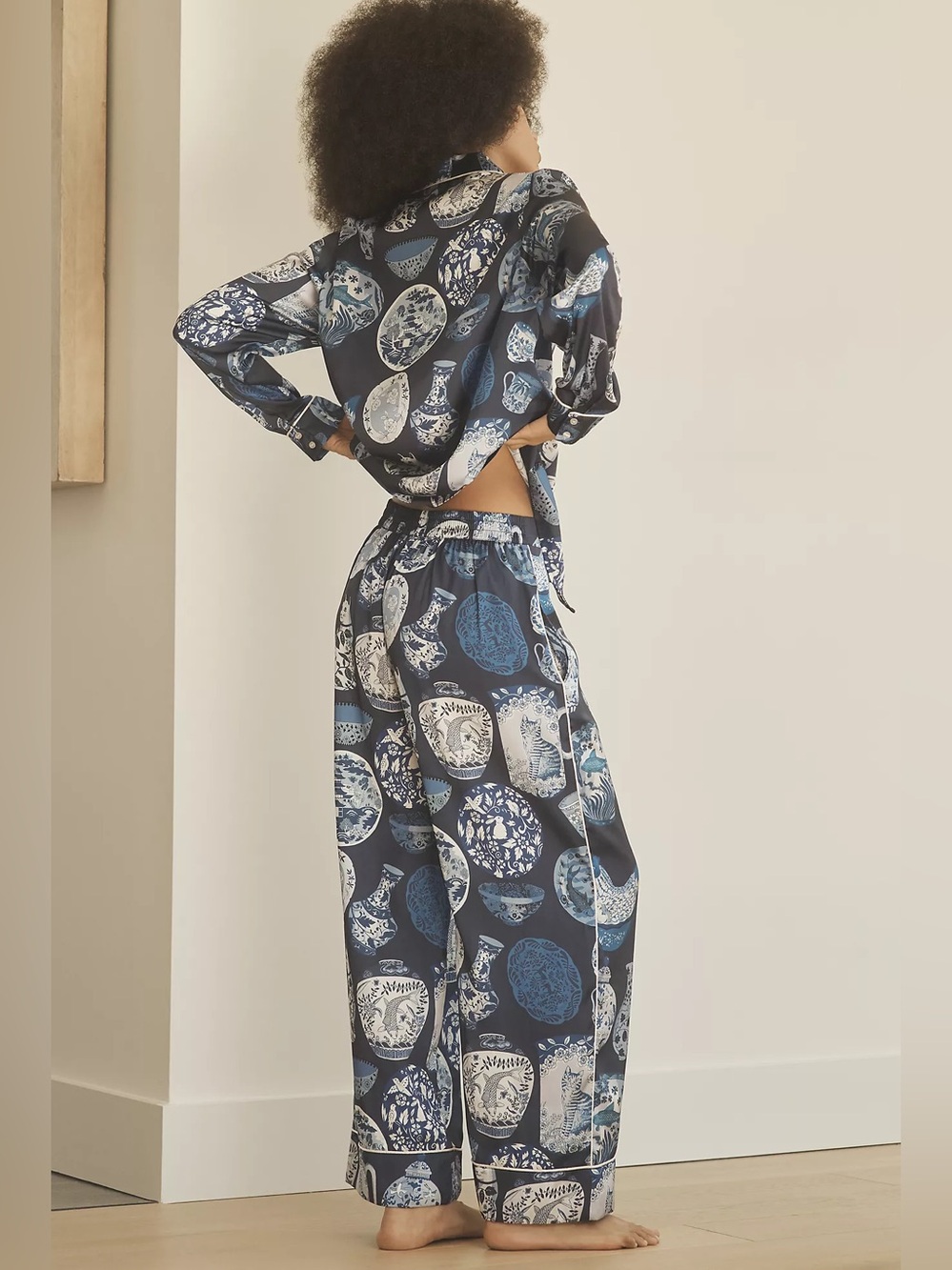 Karen Manson Porcelain Navy Blue Pajama Set